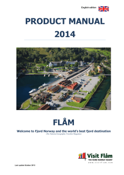 PRODUCT MANUAL 2014 - Flåm