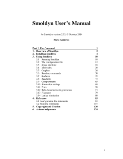 Smoldyn Users Manual