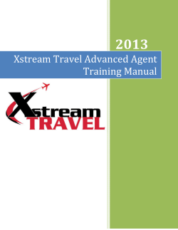 Xstream Travel Advanced Agent Training Manual - Getting Started