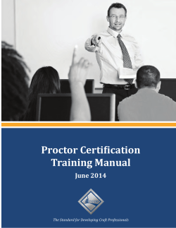 Proctor Certification Training Manual - NCCER