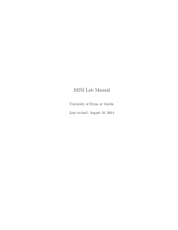 102M Lab Manual - Department of Physics - The University of Texas