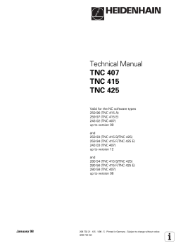 Technical Manual TNC 407, TNC 415 B, TNC 425 - heidenhain