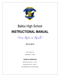 ! Ballou High School INSTRUCTIONAL MANUAL