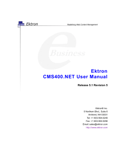 Ektron CMS300User Manual - Product Documentation