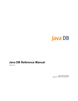 Java DB Reference Manual - Oracle Documentation