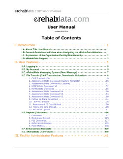 User Manual Table of Contents - eRehabData.com