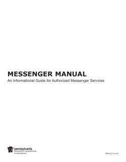 PennDOT PUB 612 - Messenger Manual - PennDOT Driver and