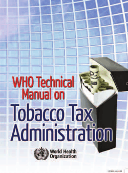 9789241563994 WHO Manual on Tobacco Tax Administration