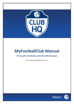 MyFootballClub Manual - Football Federation Victoria