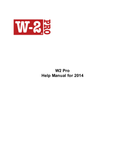 W2 Pro Help Manual for 2014 - 1099 Pro Wiki - 1099 Pro, Inc.
