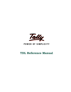 TDL Reference Manual.book - Tally