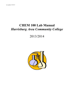 CHEM 100 Lab Manual Harrisburg Area Community College 2013