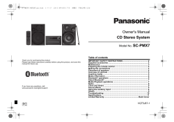 Owners Manual CD Stereo System - Datatail