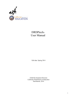 DRDPtech© User Manual - Desired Results for Children and Families