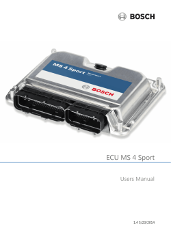 ECU MS 4 Sport Manual - Bosch Motorsport