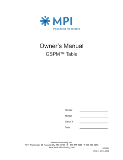 GSPM Manual.qxp - Medical Positioning, Inc.