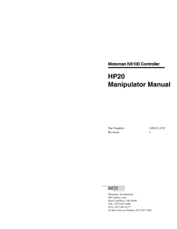 HP20 Manipulator Manual - Motoman