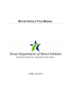 Motor Vehicle Title Manual - GovDelivery