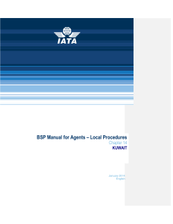 BSP Manual for Agents – Local Procedures - IATA