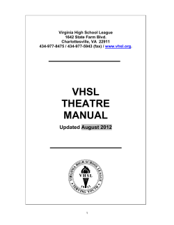 VHSL THEATRE MANUAL - Virginia High School League