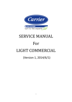 SERVICE MANUAL For LIGHT COMMERCIAL - Alarko Carrier