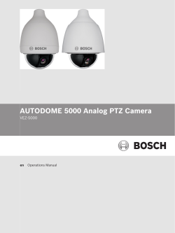 AUTODOME 5000 Operation Manual - Bosch Security Systems