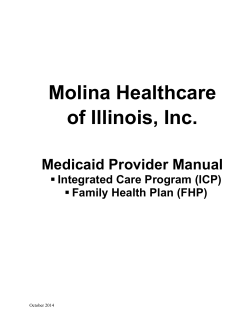 Provider Manual (ICP and FHP) - Molina Healthcare
