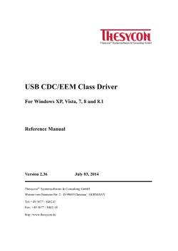 USB CDC/EEM Class Driver Reference Manual - Thesycon