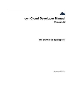 ownCloud Developer Manual - Documentation