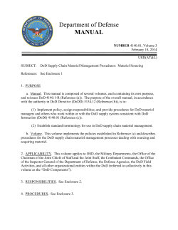 DoD Manual 4140.01, Volume 3, February 10, 2014 - Defense