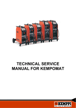 TECHNICAL SERVICE MANUAL FOR KEMPOMAT - Rapid Welding