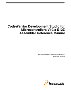 CodeWarrior Development Studio for Microcontrollers V10.x S12Z