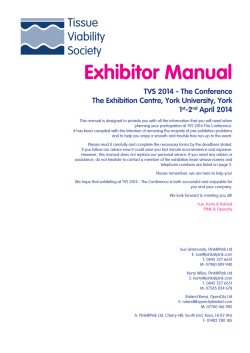 Exhibitor Manual - Tissue Viability Society