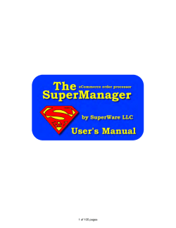 SuperManager Users Manual - The SuperManager