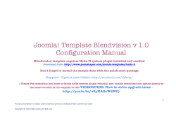 Joomla! Template Blendvision v 1.0 Configuration Manual