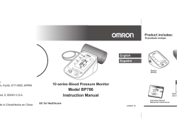 Model BP786 Instruction Manual - Omron Healthcare