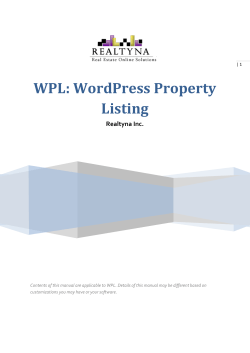WPL manual - Realtyna WPL