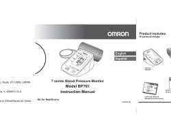 Model BP761 Instruction Manual - Omron Healthcare
