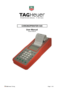 CHRONOPRINTER 545 User Manual - TAG Heuer Timing Systems