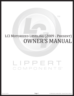 OWNERS MANUAL - Lippert Components, Inc. (LCI™)