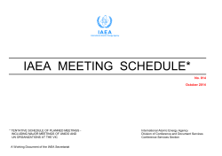 IAEA Meeting Schedule - Publications - International Atomic Energy