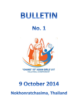Bulletin#1 - Asian Volleyball Confederation