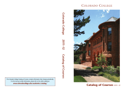 Catalog of Courses - Colorado College