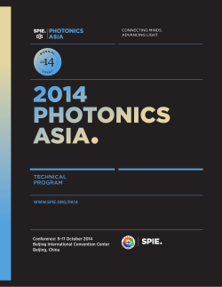 2014 Final Technical Program - SPIE