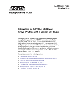 ADTRAN SBC and ShoreTel SIP Trunk Interoperability - ADTRAN