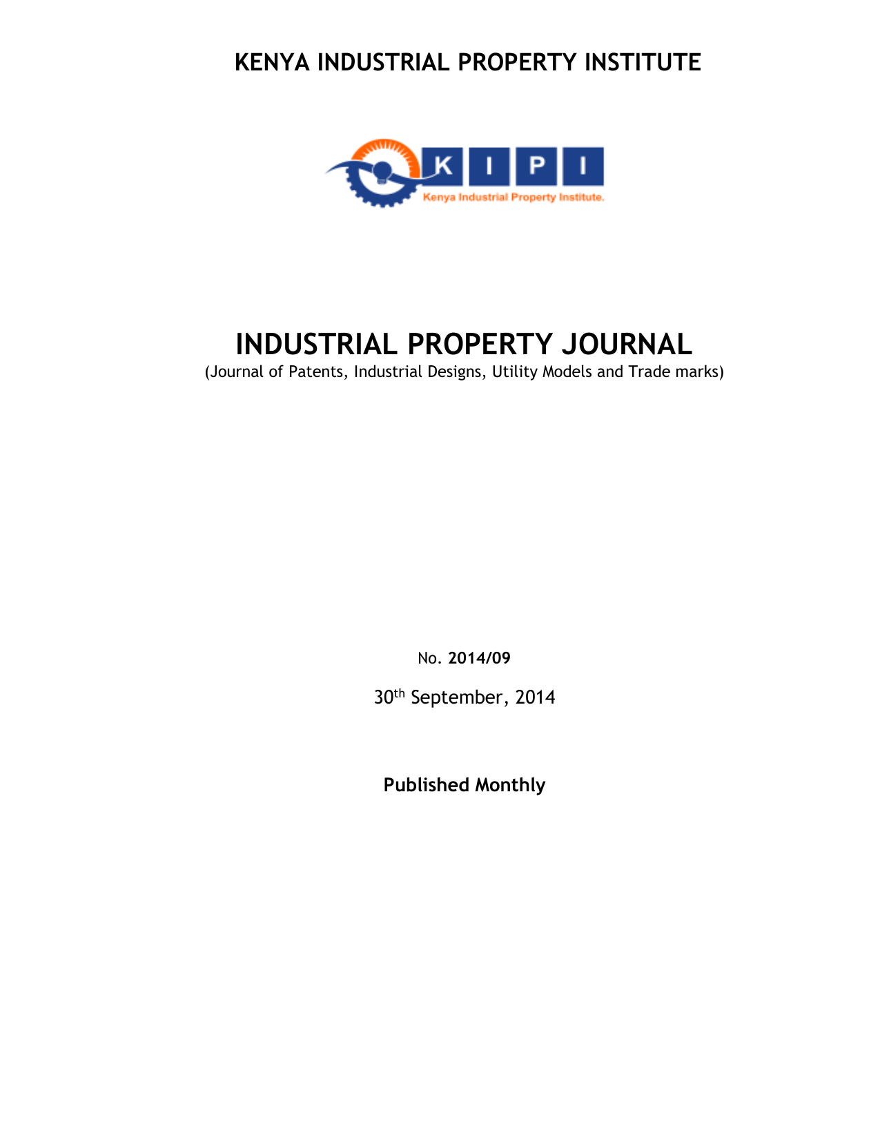 September 2014 Kenya Industrial Property Institute Kipi - 