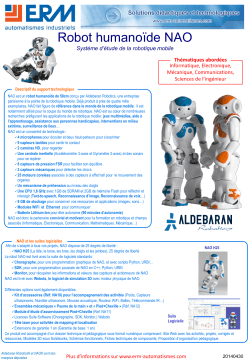Robot humanoïde NAO - ERM Automatismes Industriels