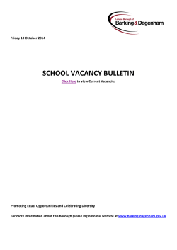 SCHOOL VACANCY BULLETIN - Barking and Dagenham