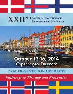 Oral Abstracts - WCPG 2014 - ISPG