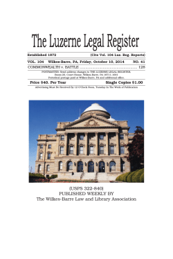 USPS 322-840 - Wilkes-Barre Law and Library Association